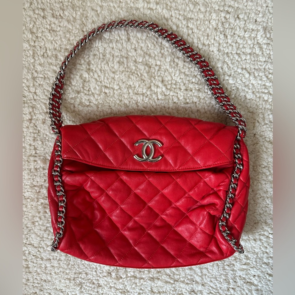 CHANEL Chain Around Lamb Quilted Hobo